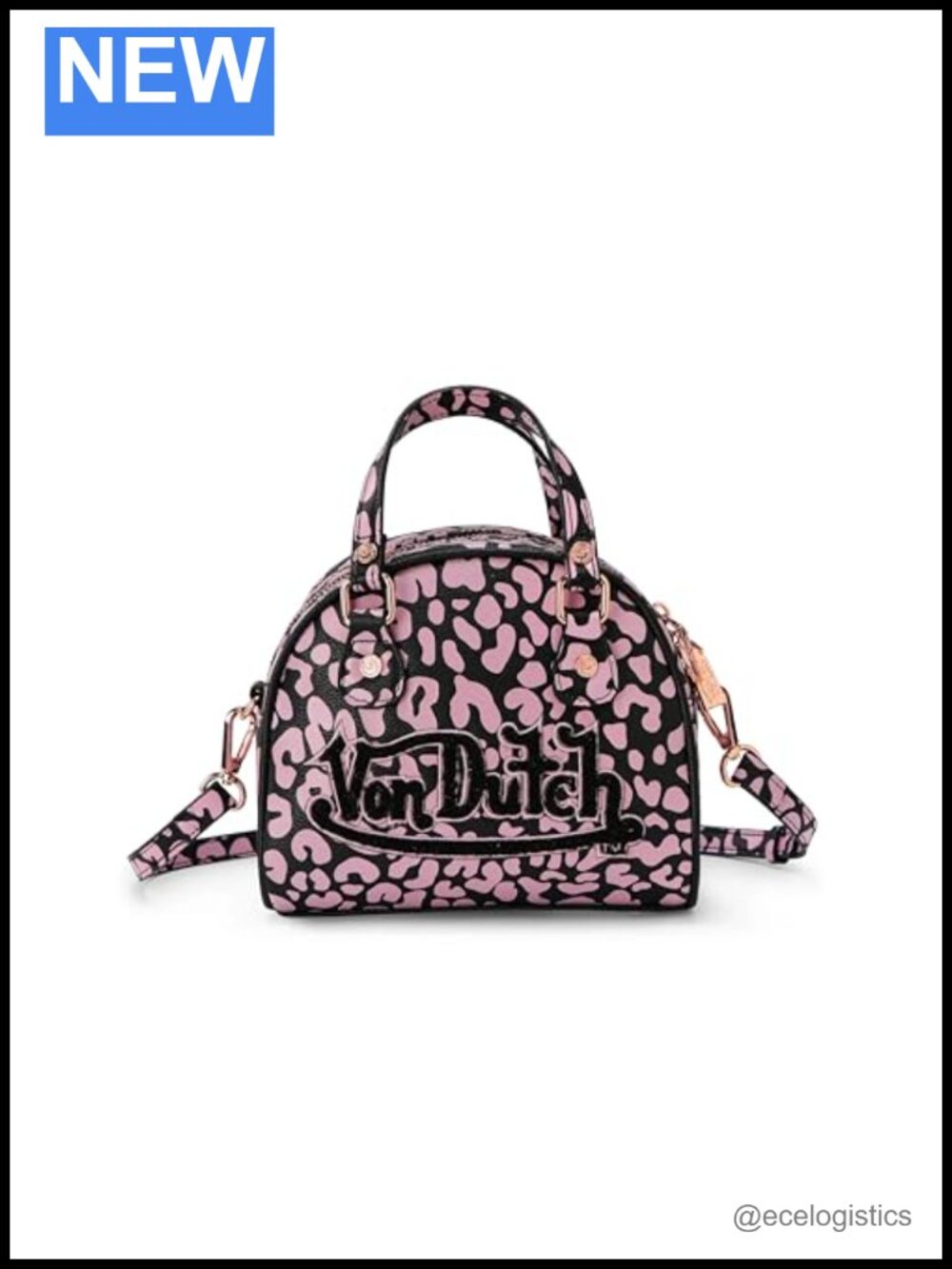 Von Dutch Mini Bowling Bag Vegan Leather Top Handle Crossbody